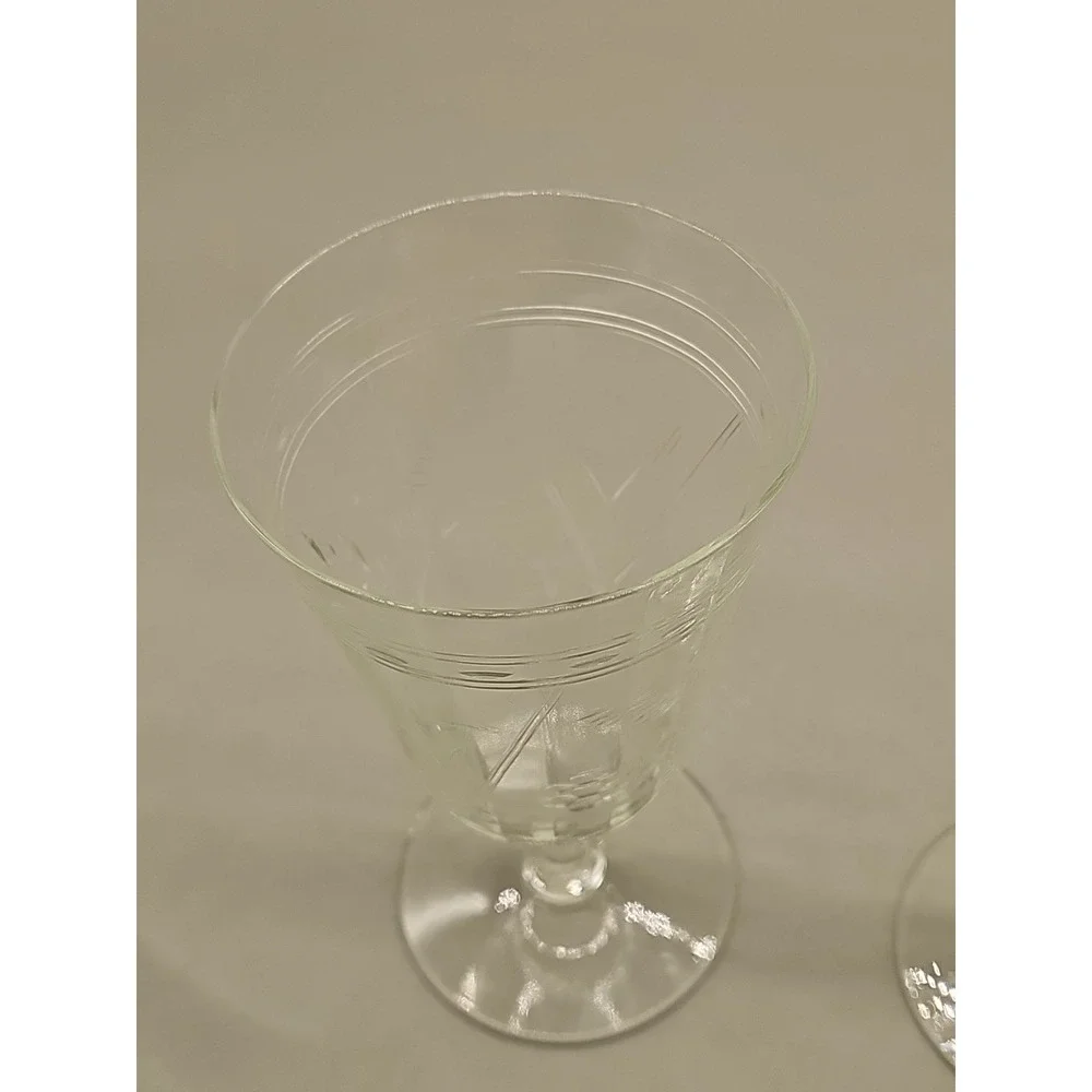 Vintage Fostoria Heather Clear Etched‎ Juice Glasses Lot Of 2